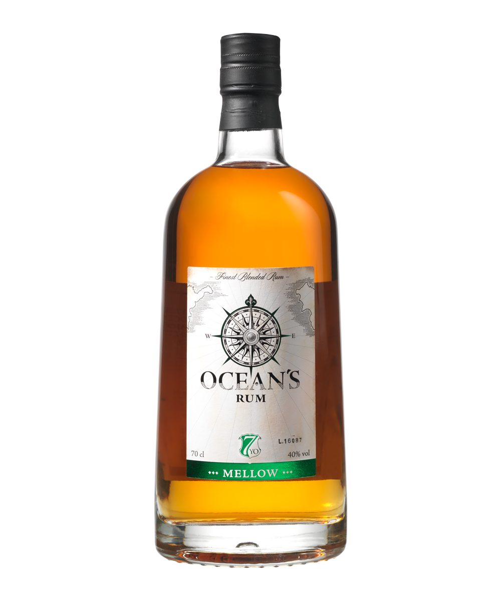 Bottle of Ocean's Rum Mellow.